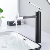Смеситель для раковины Shevanik S6611H, цвет хром/черный матовый