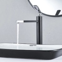 Смеситель для раковины Shevanik S6611H, цвет хром/черный матовый