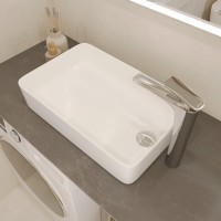BOND S67-500 Раковина накладная прямоугольная 51,5*33,5*11,5см белая
