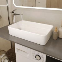BOND S67-500 Раковина накладная прямоугольная 51,5*33,5*11,5см белая
