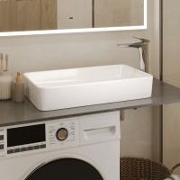 BOND S67-610 Раковина накладная прямоугольная 61,5*35*11,5см белая
