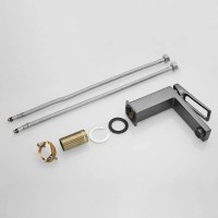 Смеситель для раковины Shevanik S6801T, вороненая сталь, gunmetal