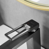 Смеситель для раковины Shevanik S6801T, вороненая сталь, gunmetal