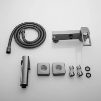 Гигиенический душ Shevanik S6805T-1, со смесителем, вороненая сталь, gunmetal