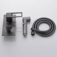 Гигиенический душ Shevanik, S6805T, со смесителем, вороненая сталь, gunmetal