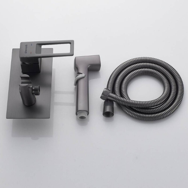 Гигиенический душ Shevanik, S6805T, со смесителем, вороненая сталь, gunmetal