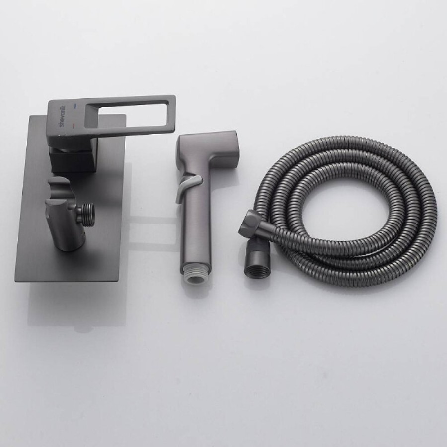 Гигиенический душ Shevanik, S6805T, со смесителем, вороненая сталь, gunmetal