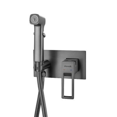 Гигиенический душ Shevanik, S6805T, со смесителем, вороненая сталь, gunmetal