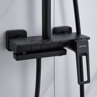 Душевая система Shevanik S6826H, цвет черный матовый