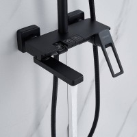 Душевая система Shevanik S6826H, цвет черный матовый