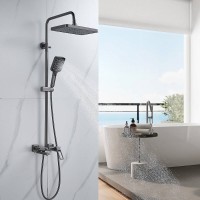 Душевая система Shevanik S6826T, вороненая сталь, gunmetal