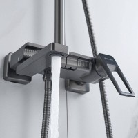 Душевая система Shevanik S6826T, вороненая сталь, gunmetal