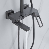 Душевая система Shevanik S6826T, вороненая сталь, gunmetal