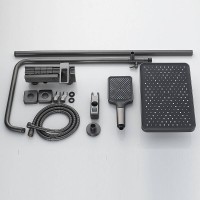 Душевая система Shevanik S6826T, вороненая сталь, gunmetal