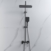 Душевая система Shevanik S6826T, вороненая сталь, gunmetal