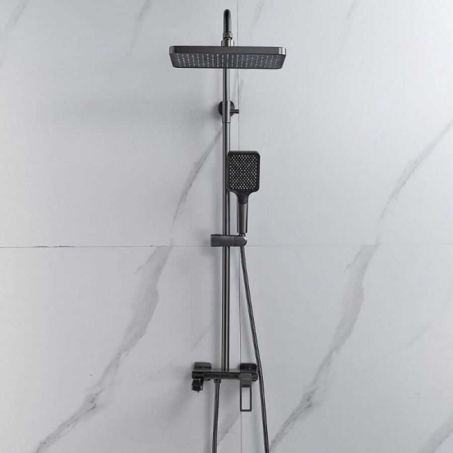Душевая система Shevanik S6826T, вороненая сталь, gunmetal