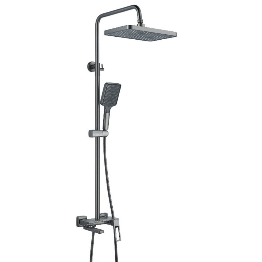 Душевая система Shevanik S6826T, вороненая сталь, gunmetal