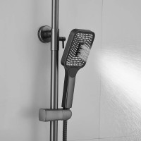 Душевая система Shevanik S6836T, вороненая сталь, gunmetal