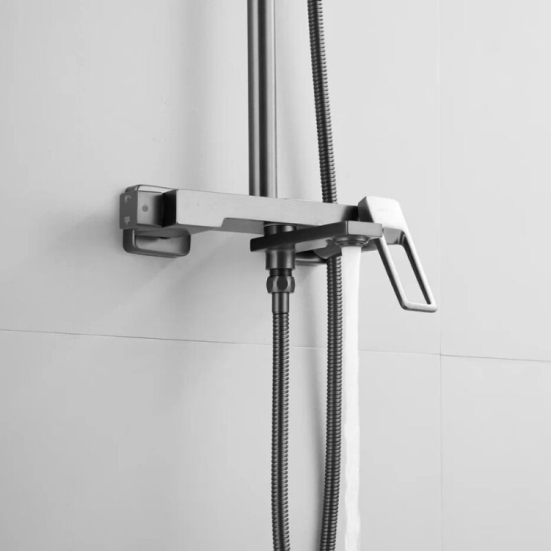 Душевая система Shevanik S6836T, вороненая сталь, gunmetal
