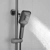 Душевая система Shevanik S6836T, вороненая сталь, gunmetal