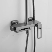 Душевая система Shevanik S6836T, вороненая сталь, gunmetal