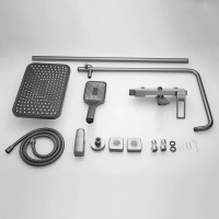 Душевая система Shevanik S6836T, вороненая сталь, gunmetal