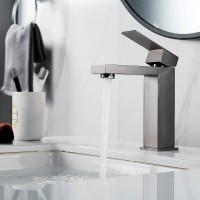 Смеситель для раковины Shevanik S7001T, вороненая сталь, gunmetal