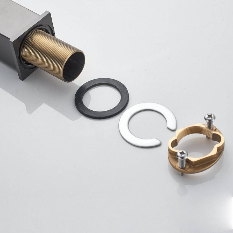 Смеситель для раковины Shevanik S7001T, вороненая сталь, gunmetal