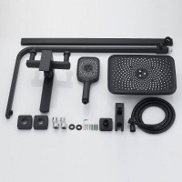 Душевая система Shevanik S7036H, цвет черный матовый