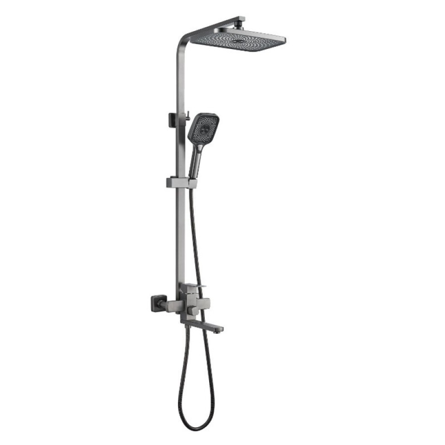 Душевая система Shevanik S7036T, вороненая сталь, gunmetal