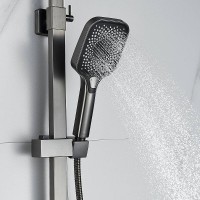 Душевая система Shevanik S7036T, вороненая сталь, gunmetal