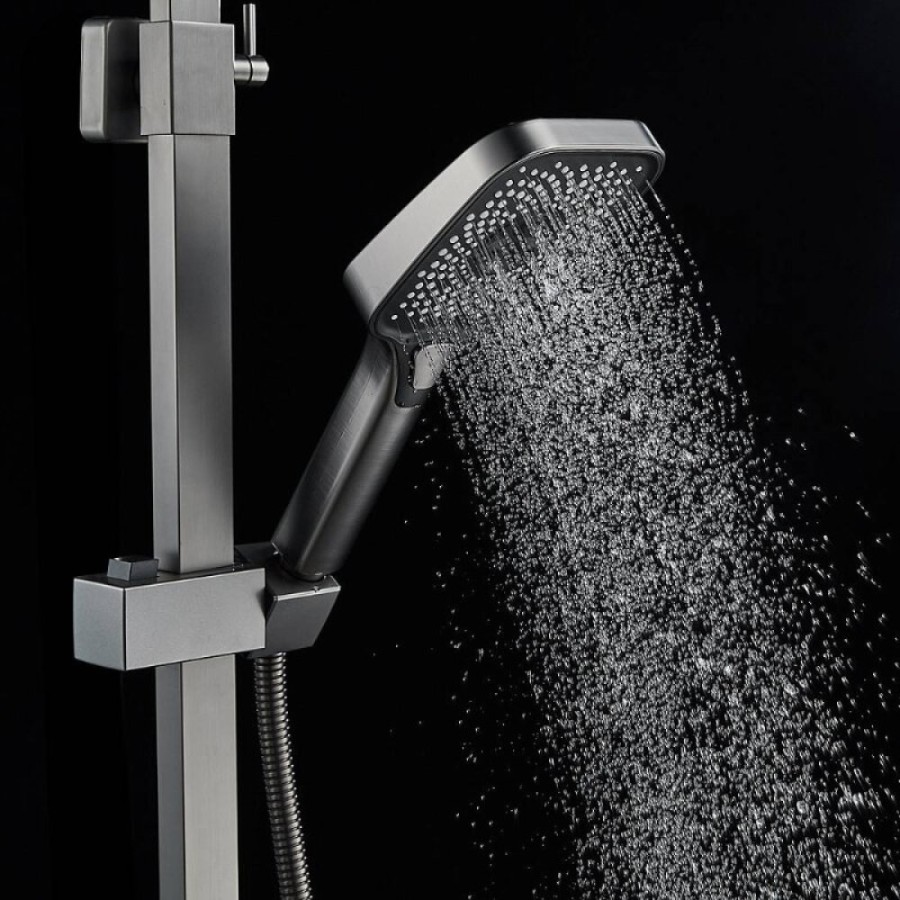 Душевая система Shevanik S7036T, вороненая сталь, gunmetal