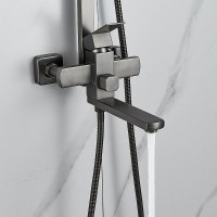 Душевая система Shevanik S7036T, вороненая сталь, gunmetal
