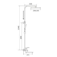 Душевая система Shevanik S7036T, вороненая сталь, gunmetal