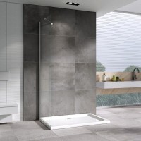 Душевая стенка Abber Zart S71, 70 см, стекло прозрачное, профиль хром