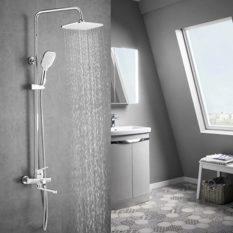 Душевая система Shevanik S8136F, цвет хром/белый