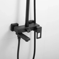 Душевая система Shevanik S8236H, цвет черный матовый