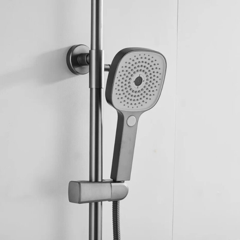 Душевая система Shevanik S8236T, вороненая сталь, gunmetal