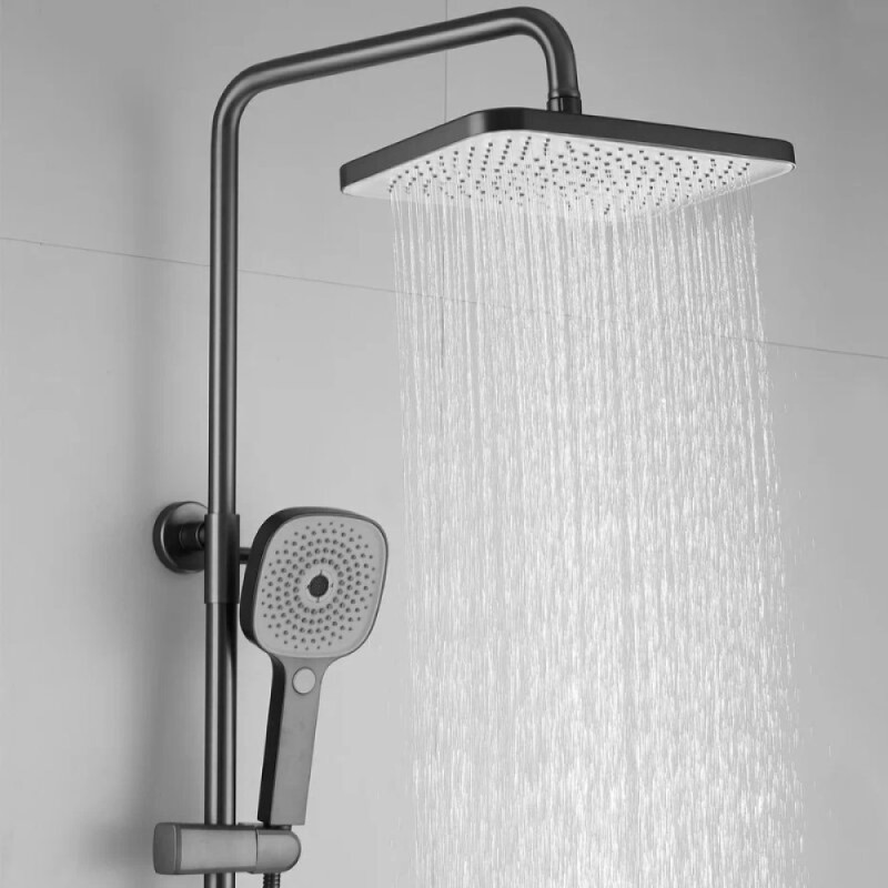 Душевая система Shevanik S8236T, вороненая сталь, gunmetal