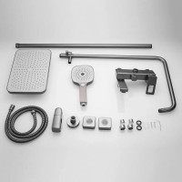 Душевая система Shevanik S8236T, вороненая сталь, gunmetal