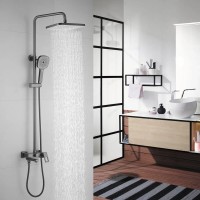 Душевая система Shevanik S8236T, вороненая сталь, gunmetal
