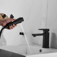 Смеситель для раковины с гигиеническим душем Shevanik S8271H, цвет черный матовый