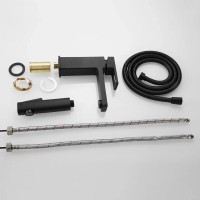 Смеситель для раковины с гигиеническим душем Shevanik S8271H, цвет черный матовый
