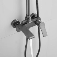 Душевая система Shevanik S8336T, вороненая сталь, gunmetal