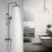 Душевая система Shevanik S8336T, вороненая сталь, gunmetal