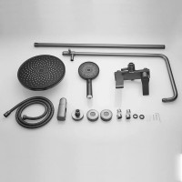 Душевая система Shevanik S8336T, вороненая сталь, gunmetal