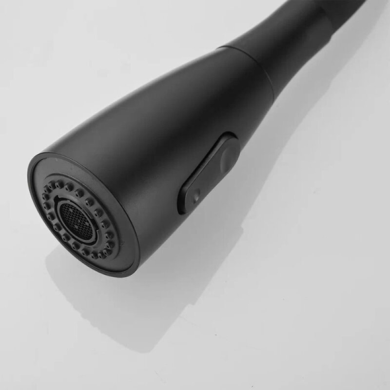 Смеситель для кухонной мойки Shevanik S843H-3, с гибким изливом, цвет черный матовый
