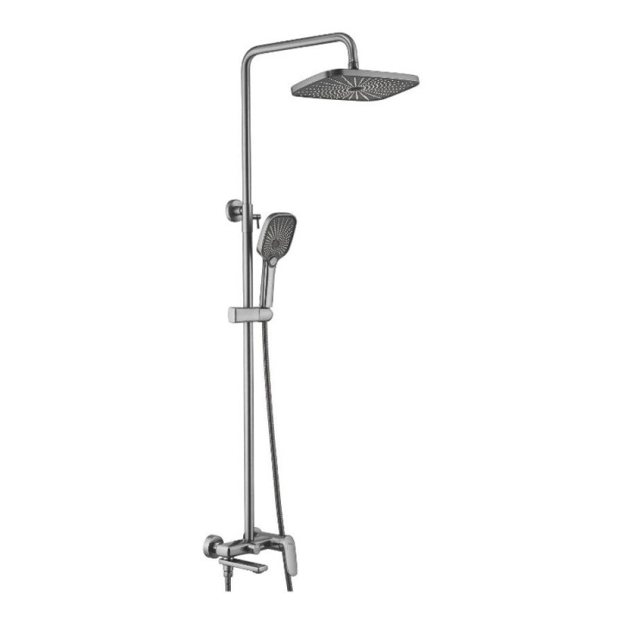 Душевая система Shevanik S8536T, вороненая сталь, gunmetal