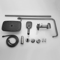 Душевая система Shevanik S8536T, вороненая сталь, gunmetal