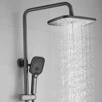 Душевая система Shevanik S8536T, вороненая сталь, gunmetal